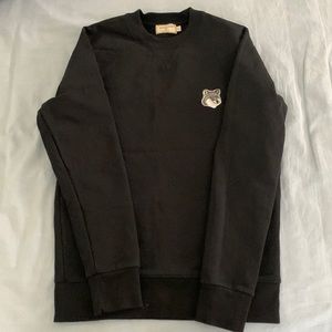 Maison Kitsune sweatshirt, black with grey fox.